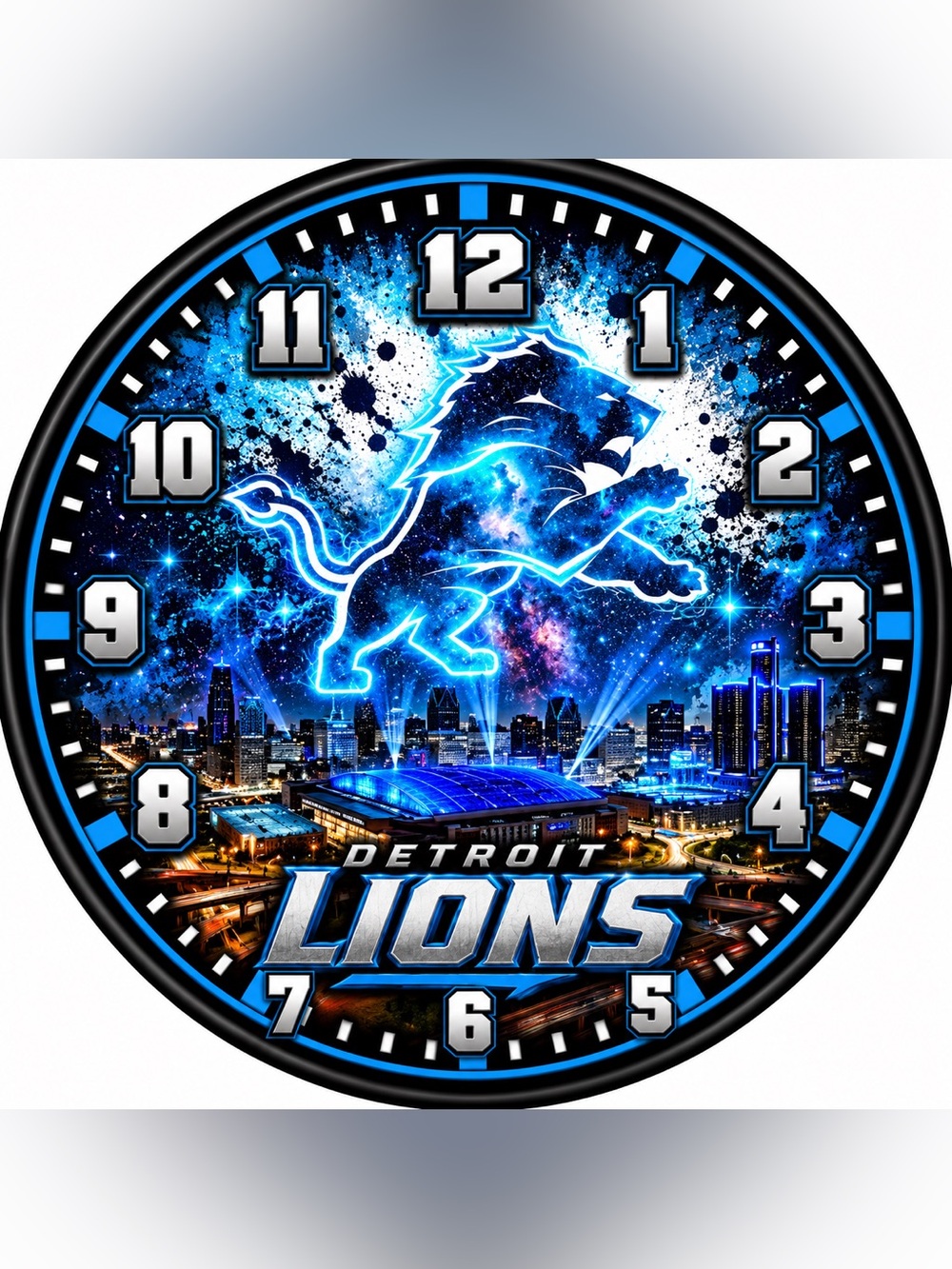Blue LED Wall Clock - Team Logo Home Decor